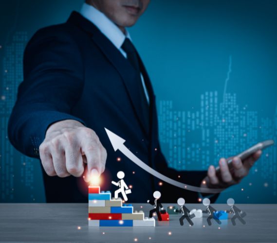 Team working on laptops