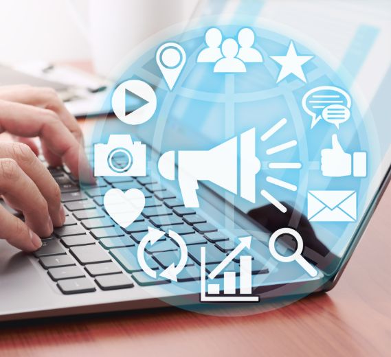 Team working on laptops