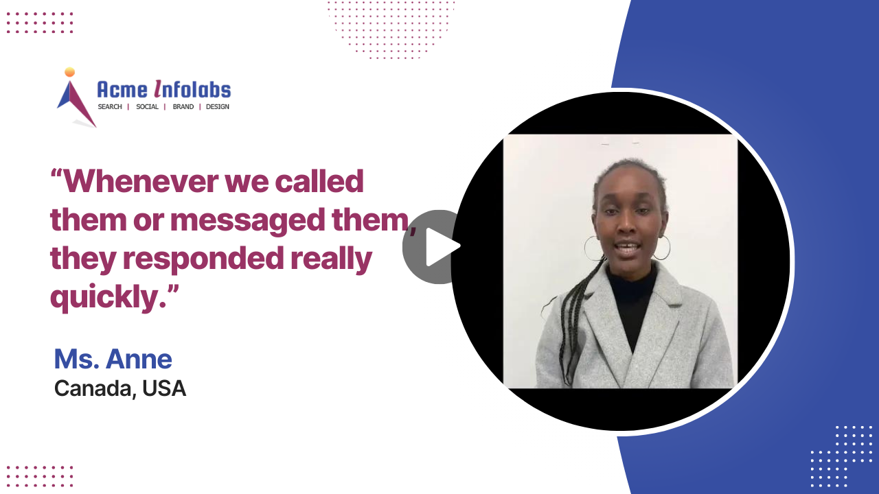Video thumbnail - Testimonial from Ms. Anne, Canada