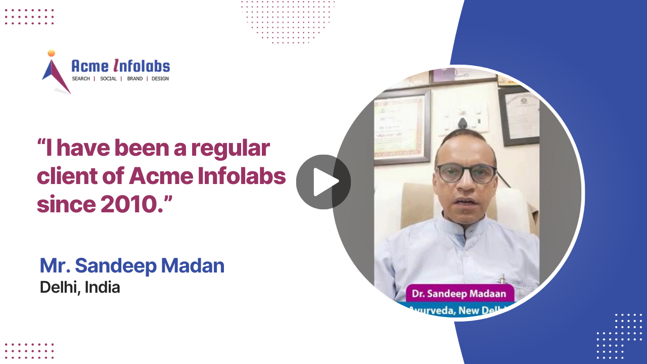 Video thumbnail - Testimonial from Dr. Sandeep Madan, Delhi India